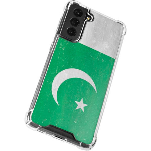 Pakistan Flag Distressed Galaxy S21 FE Clear Case